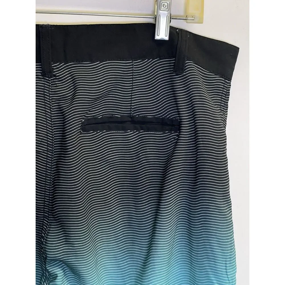Banana Boat Men's Swimming Shorts UPF 50+ Size L Blue/Black‎ Striped